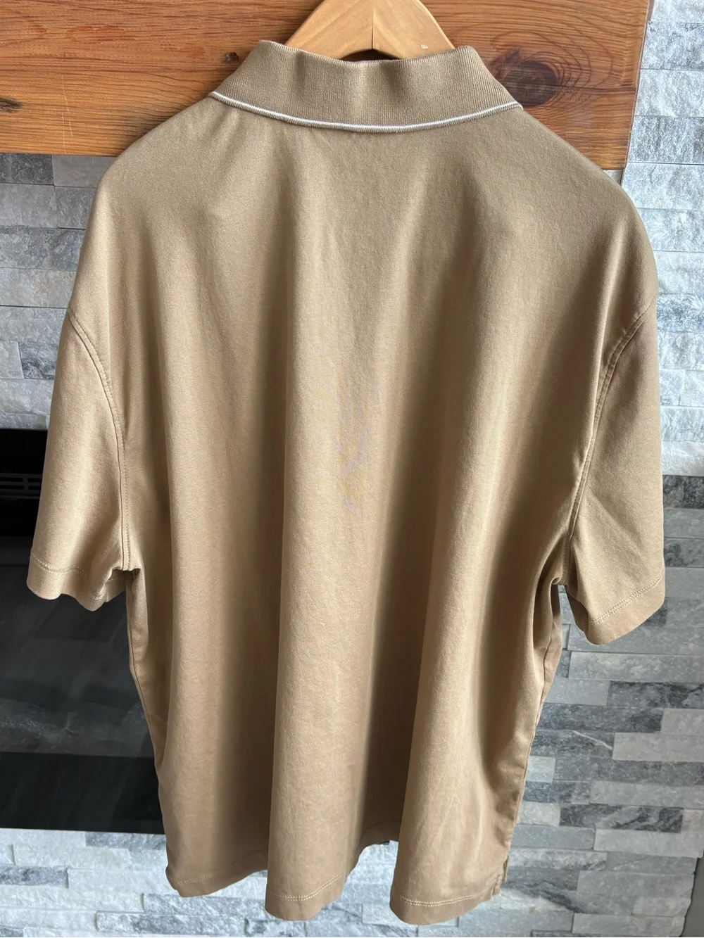 Banana Republic Men’s Luxe Touch Button Down Polo -size XL Airforce Khaki